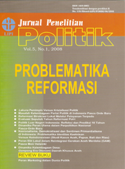 Jurnal Penelitian Politik Vol. 5 No. 1 Tahun 2008