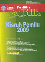 Jurnal Penelitian Politik Vol. 6 No. 1 Tahun 2009