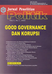 Jurnal Penelitian Politik Vol. 7 No. 1 Tahun 2010